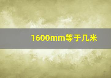 1600mm等于几米