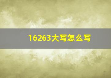 16263大写怎么写