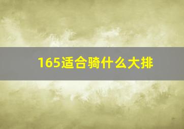 165适合骑什么大排