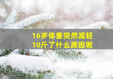 16岁体重突然减轻10斤了什么原因呢