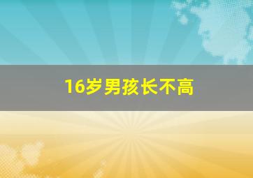 16岁男孩长不高