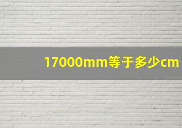 17000mm等于多少cm