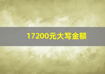 17200元大写金额