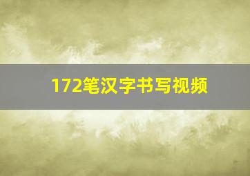 172笔汉字书写视频