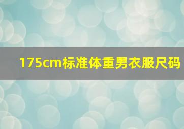 175cm标准体重男衣服尺码