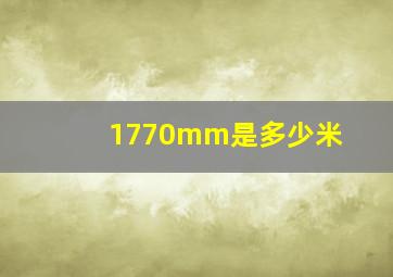 1770mm是多少米