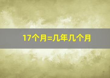 17个月=几年几个月