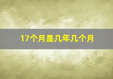 17个月是几年几个月