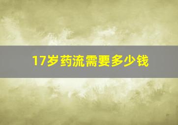 17岁药流需要多少钱