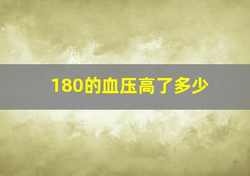 180的血压高了多少