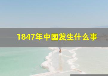 1847年中国发生什么事