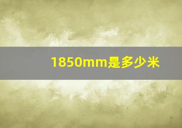 1850mm是多少米