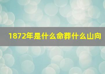 1872年是什么命葬什么山向