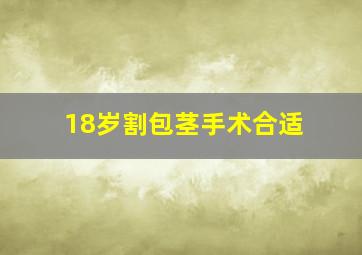 18岁割包茎手术合适