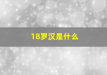 18罗汉是什么