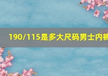 190/115是多大尺码男士内裤