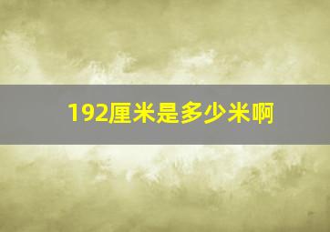 192厘米是多少米啊