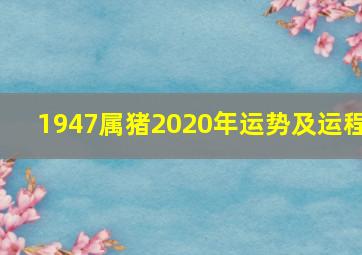 1947属猪2020年运势及运程