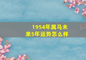 1954年属马未来5年运势怎么样