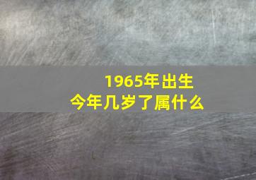 1965年出生今年几岁了属什么