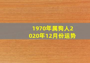 1970年属狗人2020年12月份运势