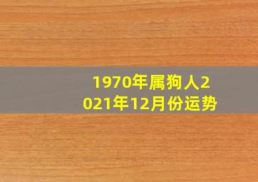 1970年属狗人2021年12月份运势