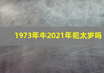 1973年牛2021年犯太岁吗