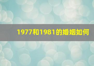 1977和1981的婚姻如何