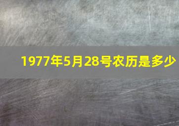 1977年5月28号农历是多少