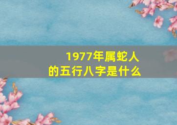 1977年属蛇人的五行八字是什么