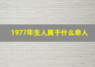 1977年生人属于什么命人