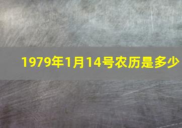 1979年1月14号农历是多少