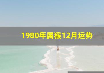 1980年属猴12月运势