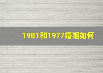 1981和1977婚姻如何