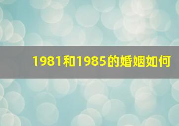 1981和1985的婚姻如何