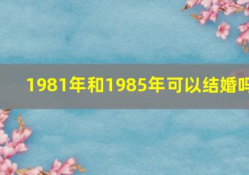 1981年和1985年可以结婚吗