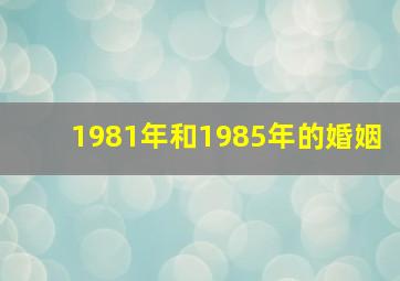 1981年和1985年的婚姻