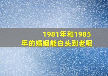 1981年和1985年的婚姻能白头到老呢