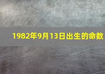 1982年9月13日出生的命数