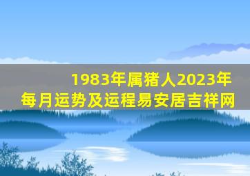 1983年属猪人2023年每月运势及运程易安居吉祥网