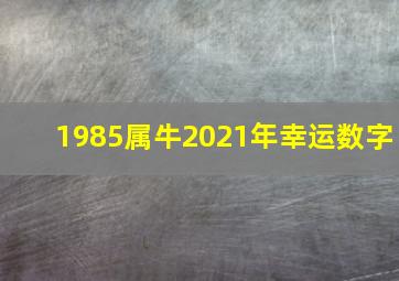 1985属牛2021年幸运数字