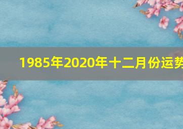 1985年2020年十二月份运势