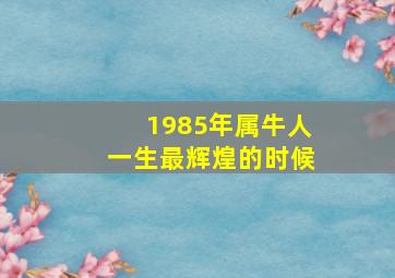 1985年属牛人一生最辉煌的时候