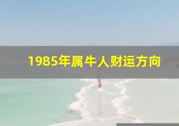 1985年属牛人财运方向