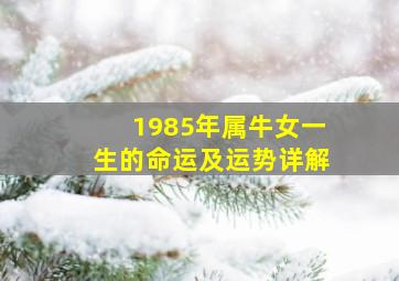 1985年属牛女一生的命运及运势详解