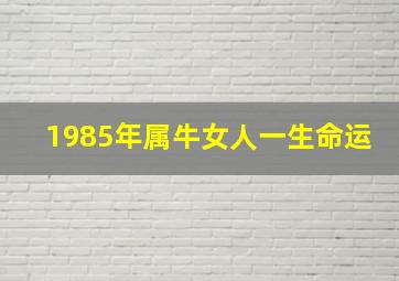 1985年属牛女人一生命运