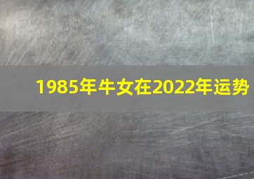 1985年牛女在2022年运势