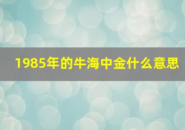 1985年的牛海中金什么意思