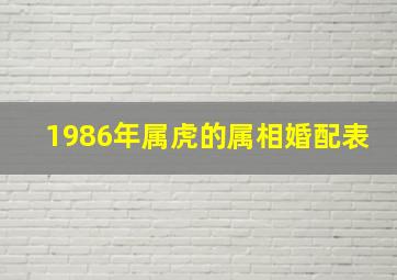 1986年属虎的属相婚配表