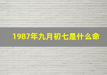 1987年九月初七是什么命